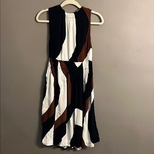 Kate Spade Rio Crepe Black and White Sleeveless Midi Sundress